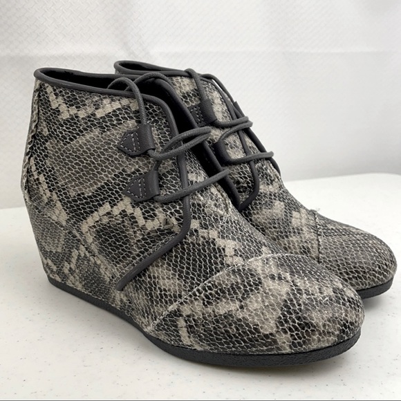 Toms Kala Snake Wedge Ankle Boots - Picture 1 of 8